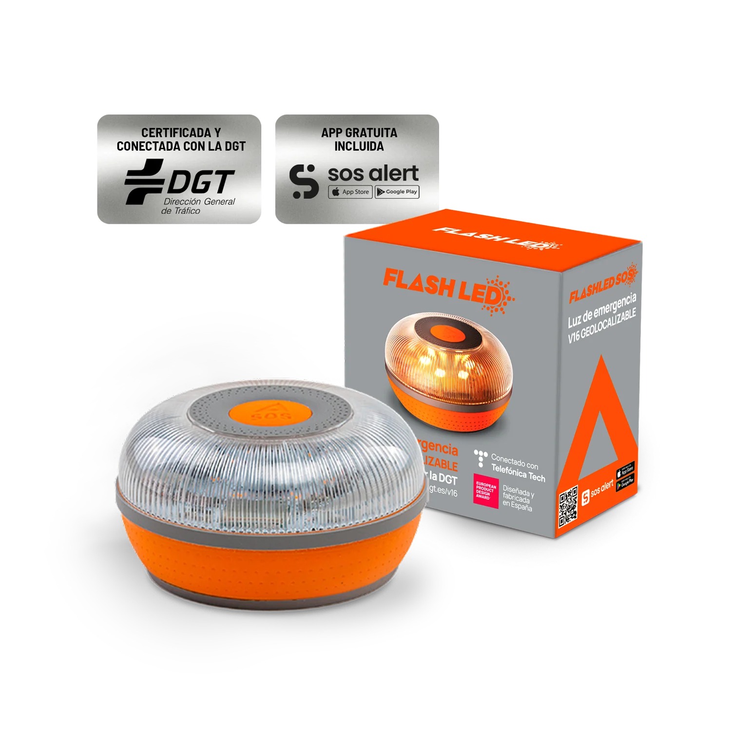 Baliza FlashLED V16 Geolocalizada y Certificada DGT 3.0